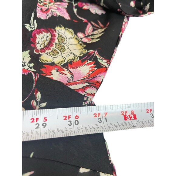 VTG Fashion Bug 30/32W Floral Blouse Black Pink Sheer Button Front Plus Size 4X - Picture 12 of 14